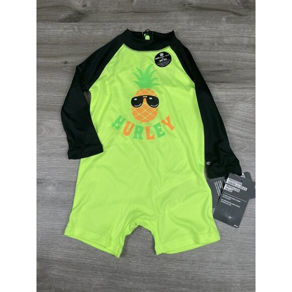 Nike Dri Fit Rashguard Suit Size 12M Hurley NWT SPF 50+ Green Sun Protection - Picture 2 of 13